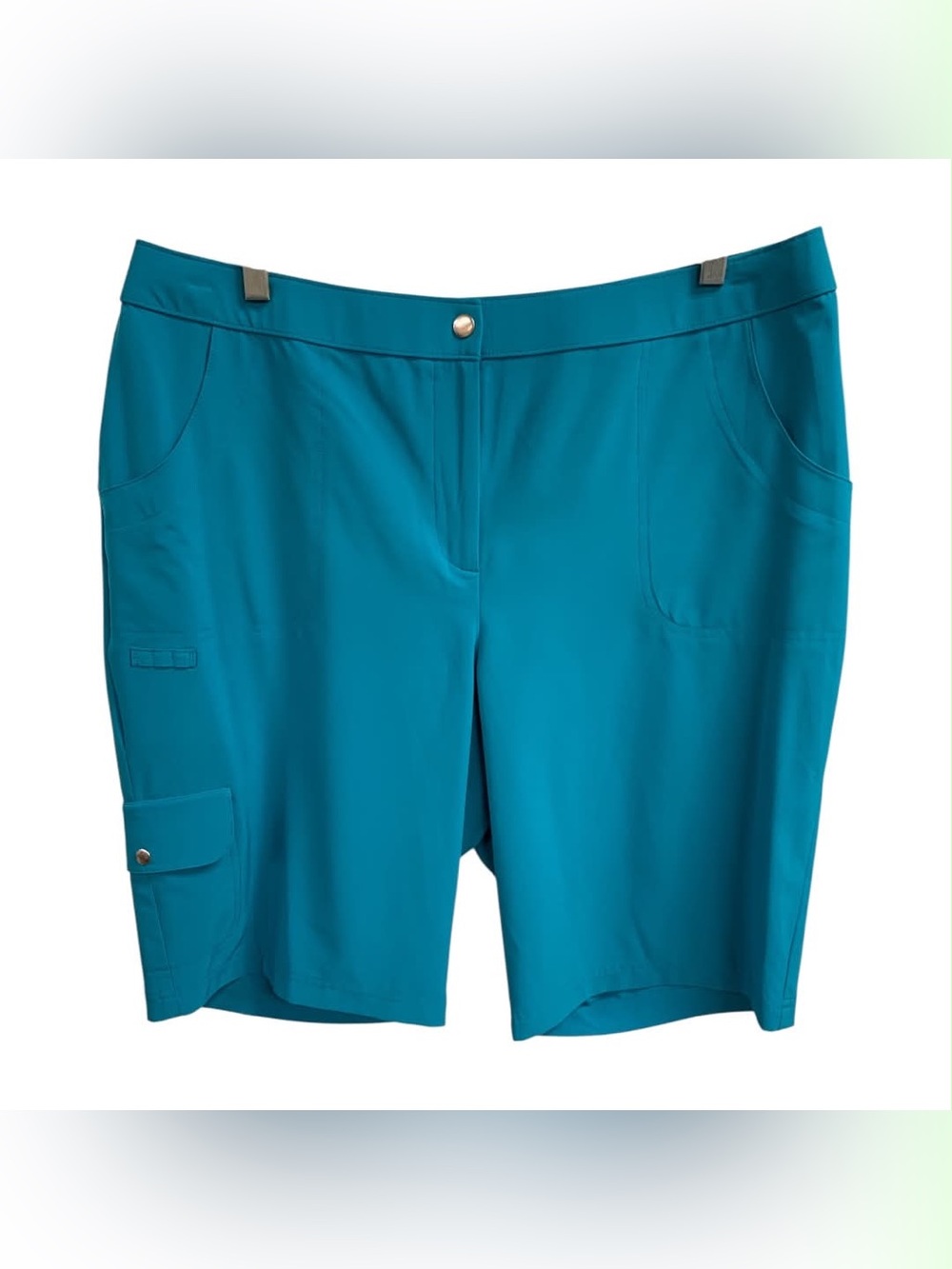 Chico's Teal Bermuda Cargo Shorts Size XL